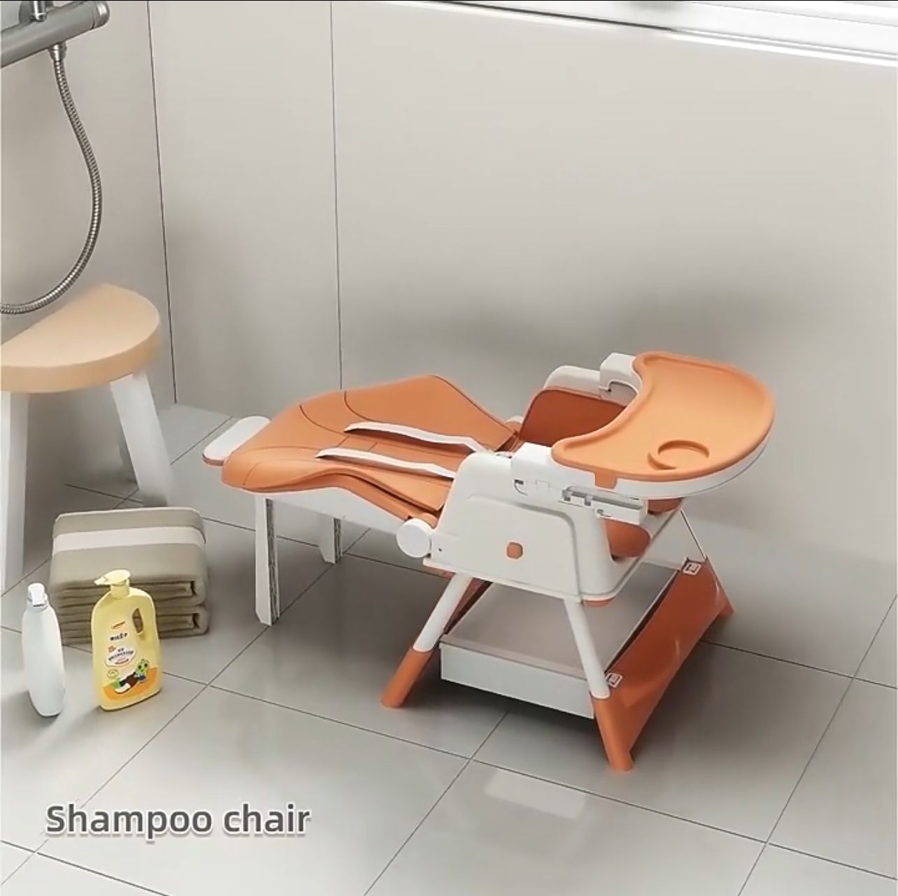 Baby High Chair, Portable Foldable High Chairs For Babies and Toddlers With Wheels, Dining Booster Seat With Removable Tray & Adjustable Backrest & Height For 0-6 Years, Baby Dining Chair - coffee colour