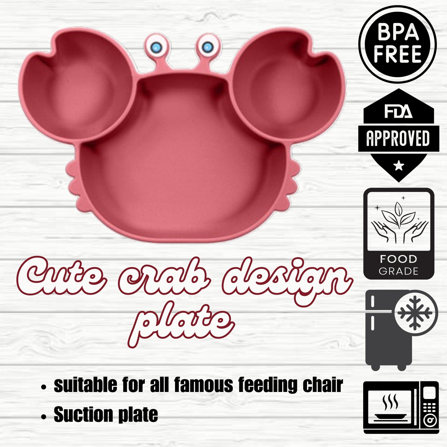 silicone baby feeding set, 9Pcs Silicone Baby Feeding Set, Baby Led Weaning Supplies, Eating Essentials Utensils with Suction Bowl Divided Plate, Pocket Bib, Sippy Cup with Lid,Eating Utensils for 6+ Months dark pink