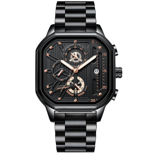 POEDAGAR: Bussiness casual Men's Square Watch