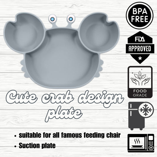 silicone baby feeding set, 9Pcs Silicone Baby Feeding Set, Baby Led Weaning Supplies, Eating Essentials Utensils with Suction Bowl Divided Plate, Pocket Bib, Sippy Cup with Lid,Eating Utensils for 6+ Months ash blue