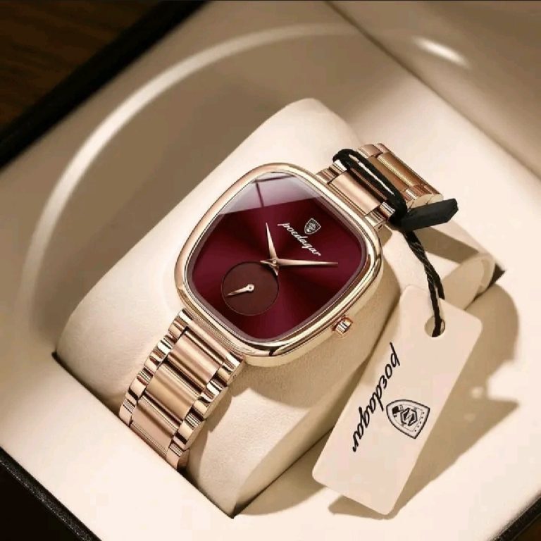 POEDAGAR Elegant Square Watch for Women